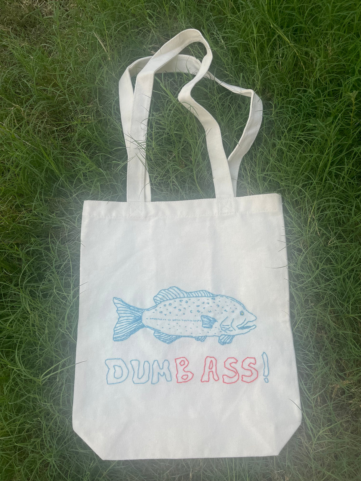 DumBASS hand-embroidered tote