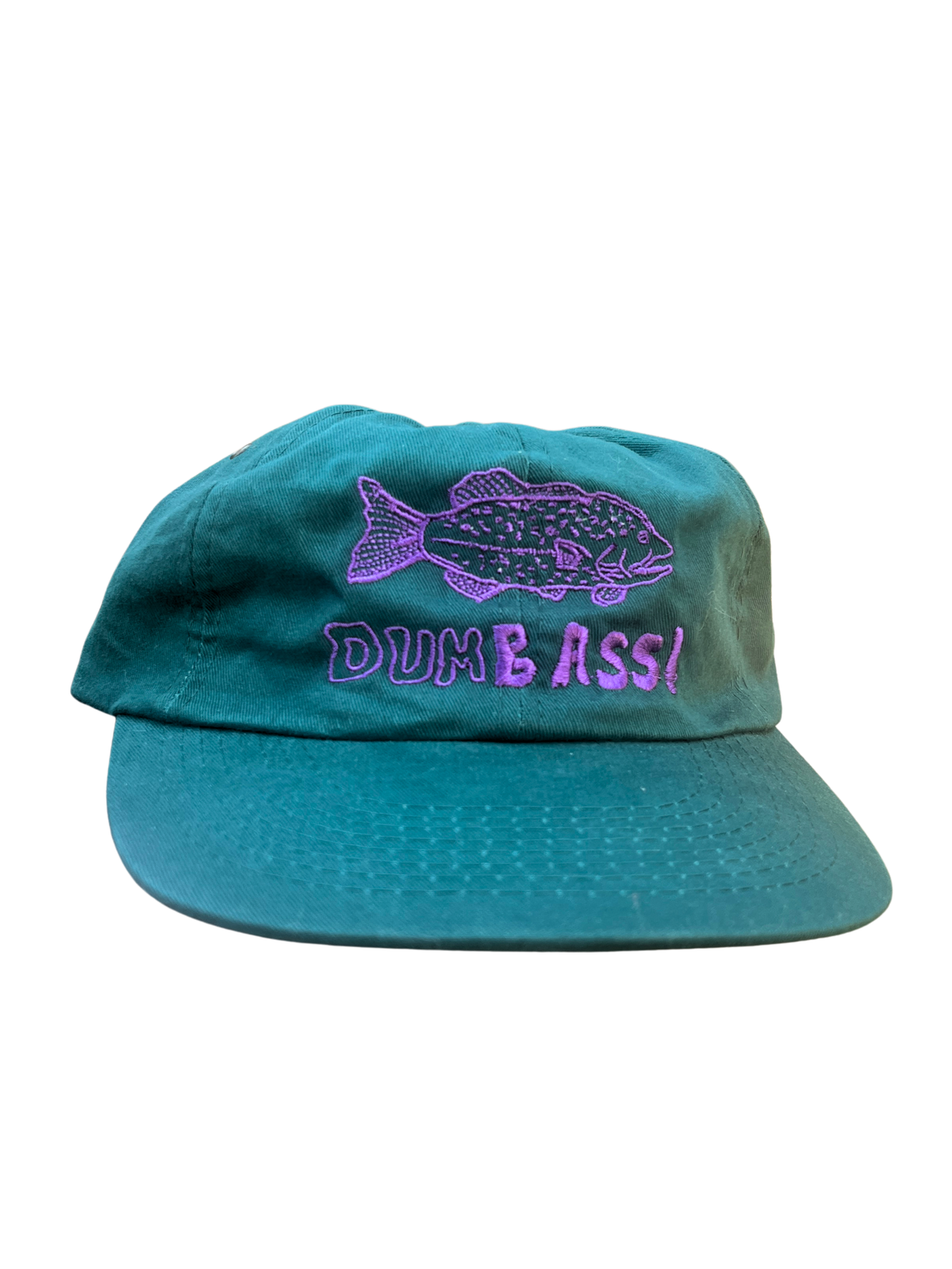 dumBASS hat, green with purple stitching, ONLY 3 AVAILABLE