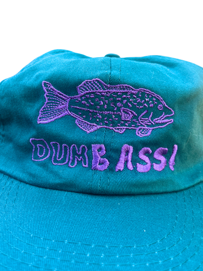 dumBASS hat, green with purple stitching, ONLY 3 AVAILABLE