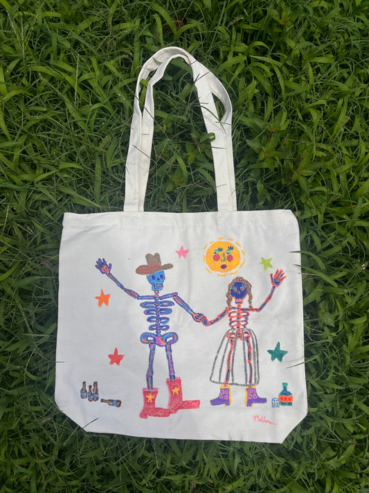 Two-steppin skelly tote