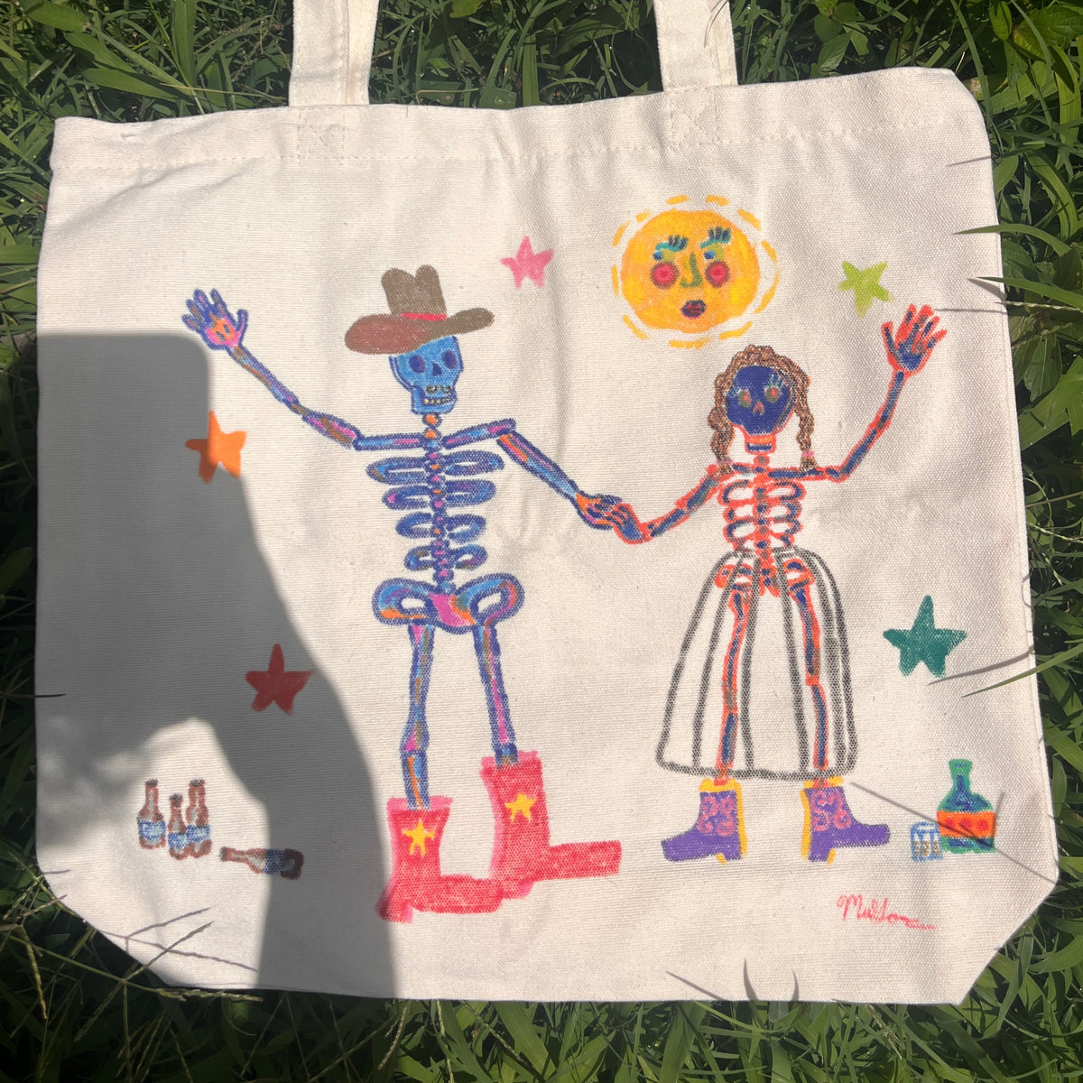 Two-steppin skelly tote