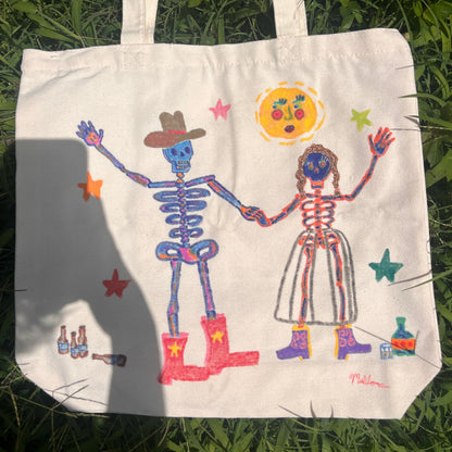 Two-steppin skelly tote