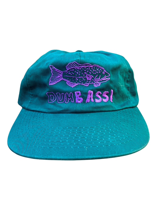 dumBASS hat, green with purple stitching, ONLY 3 AVAILABLE
