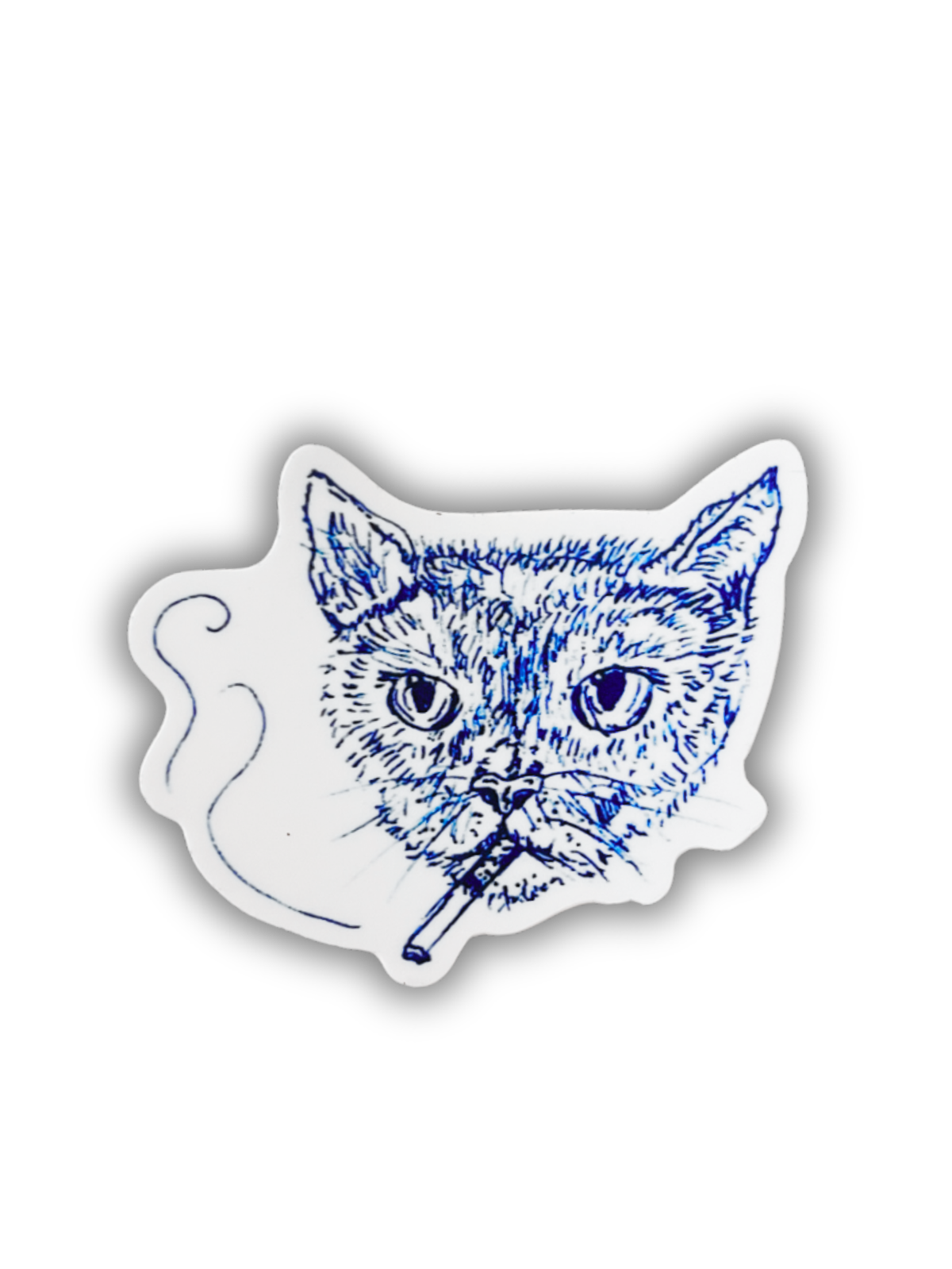 Cat smokin die-cut sticker