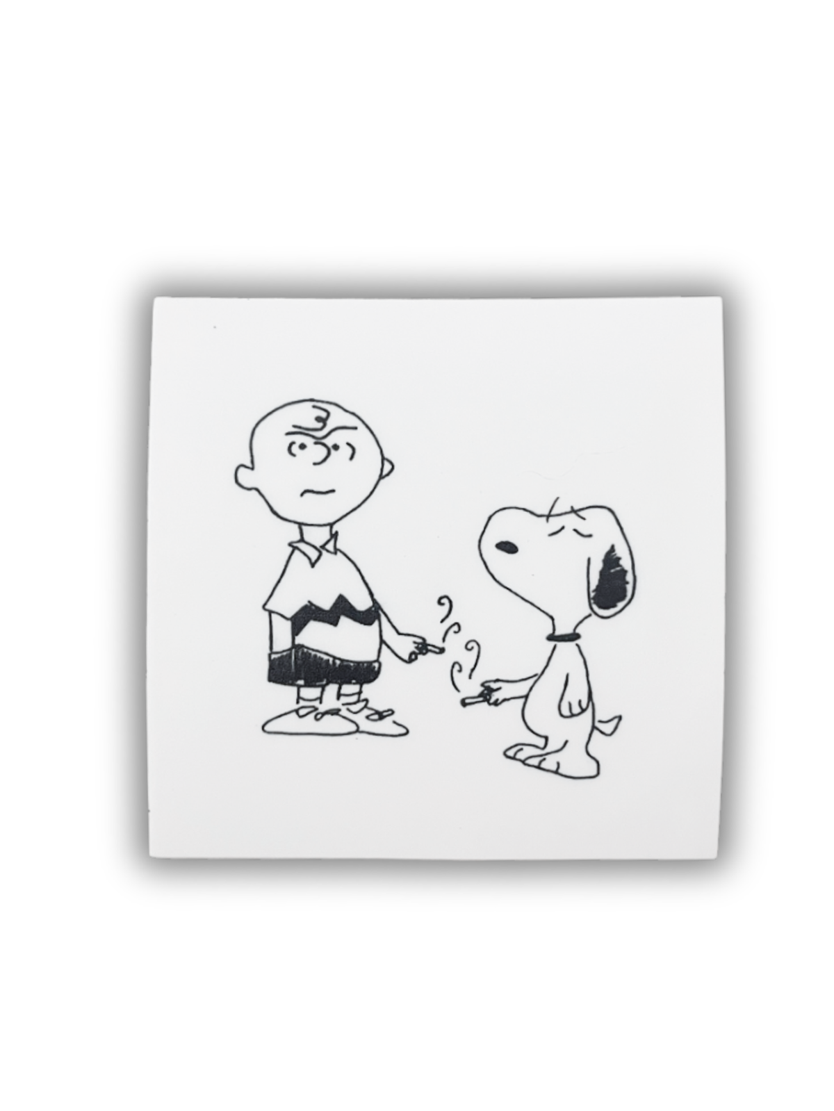 Charlie and Snoopy smokin sticker
