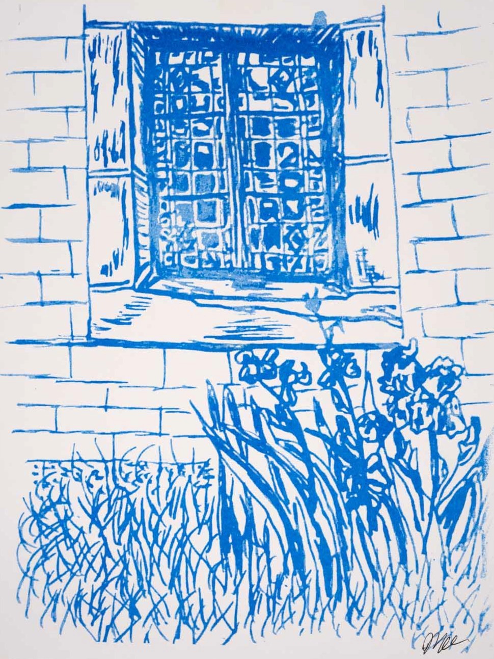 Lilac Church Window print