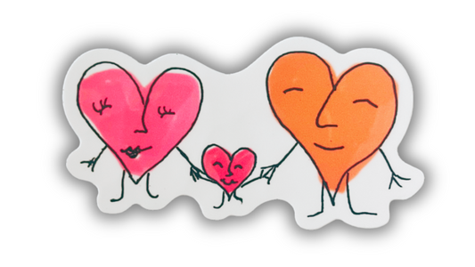 Heart family sticker