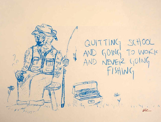 Fishing Bear (Replacements Lyrics, Cream) print