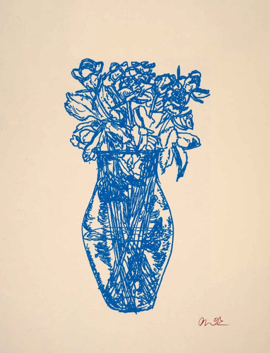 Rose Vase (Cream) print