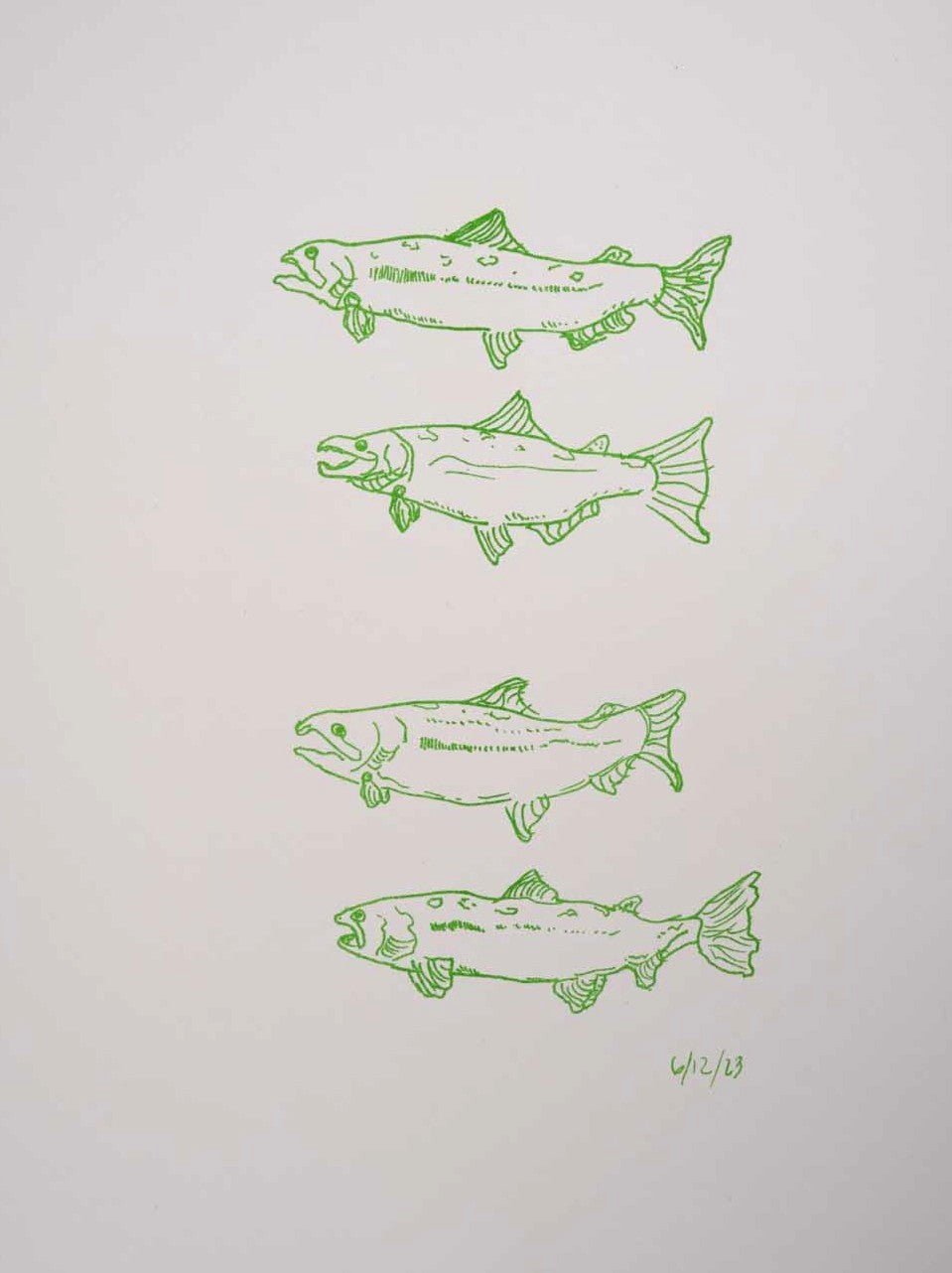 Salmon (Green) print