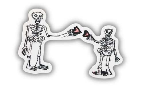 Skelly hearts sticker