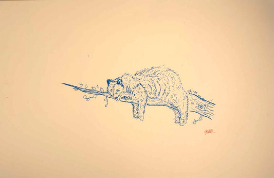 Sleepy Bear (11x17, Cream) print