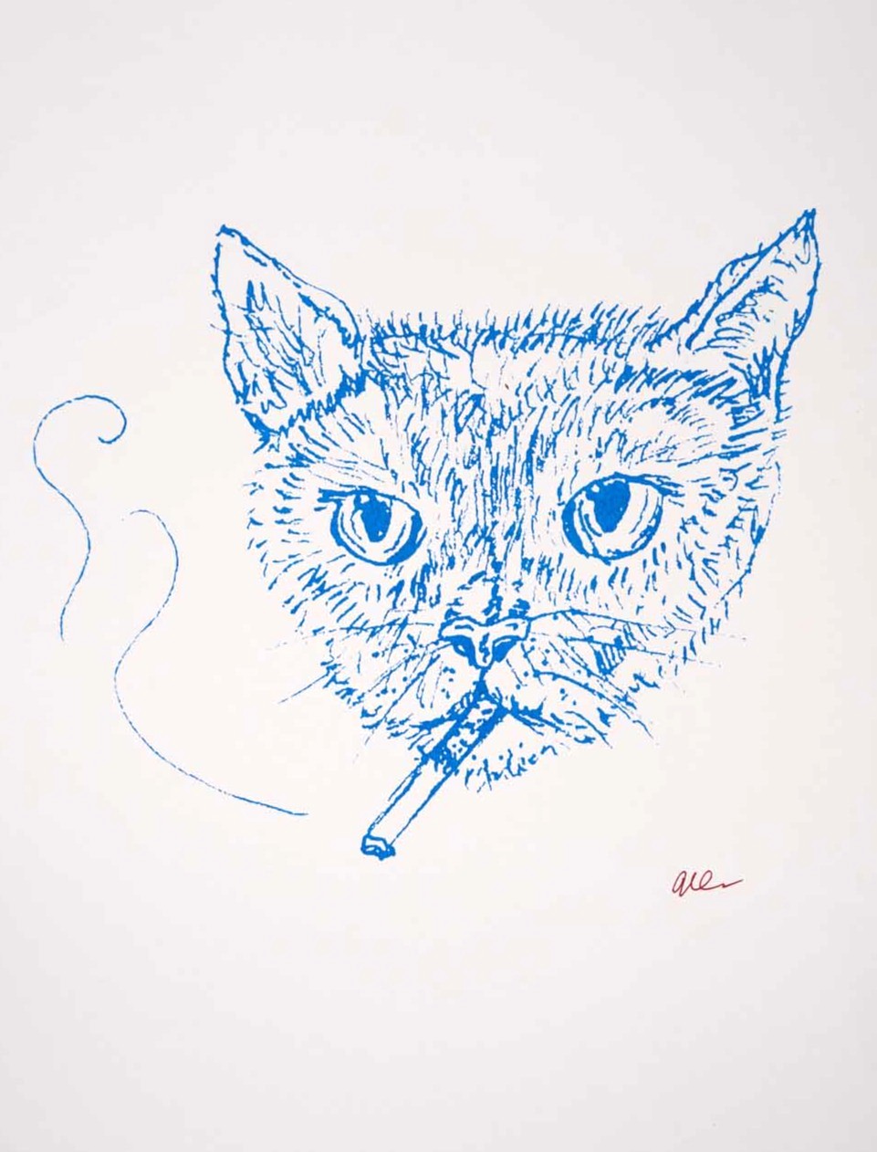 Cat Smoking Ciggy print