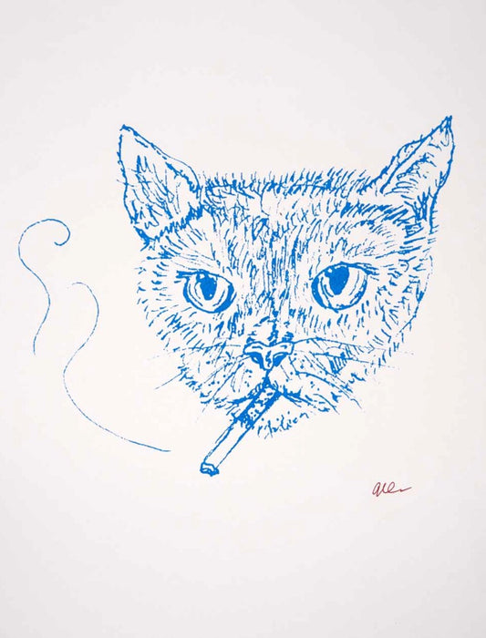 Cat Smoking Ciggy print