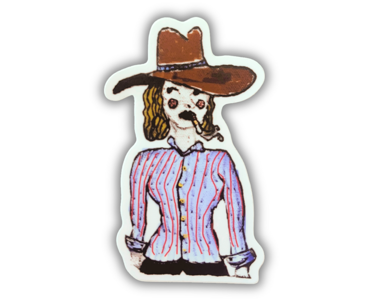 Smokin cowgirl sticker