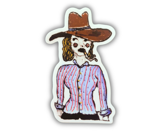 Smokin cowgirl sticker