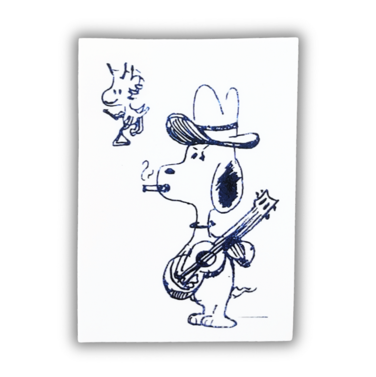 Snoopy and Woodstock banjo sticker