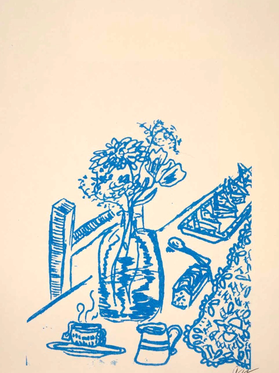 Tea Table print (Cream)