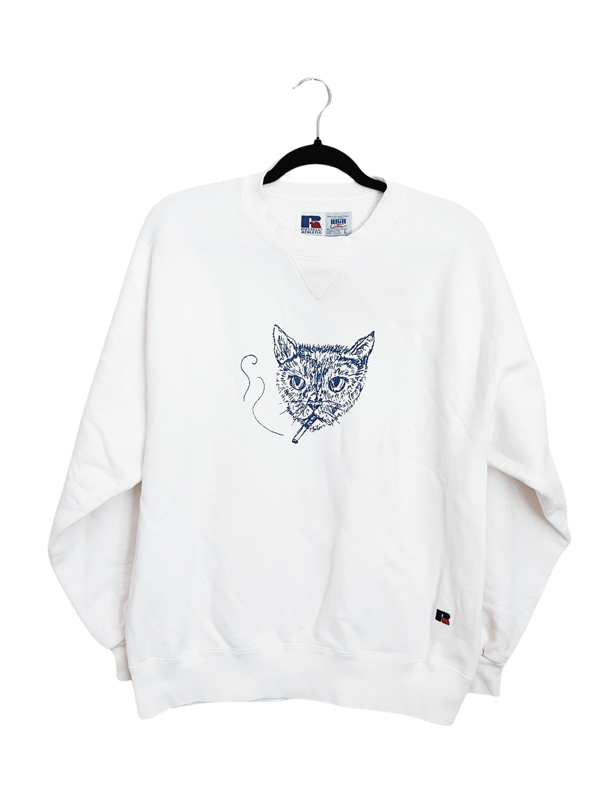 Vintage Russell Crewneck (Smokin Cat, Large)